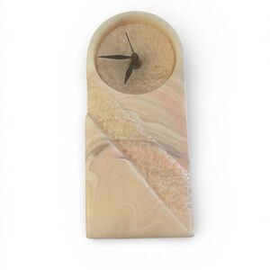 Vintage Standstone Desk Clock Made by Marble Masterpieces and Design by Yosi